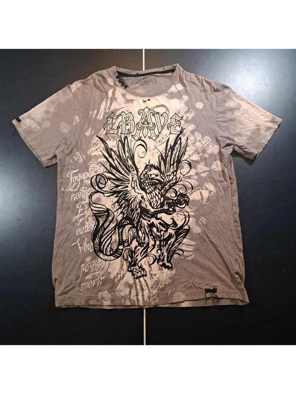 affliction style CRAVE graphic tee w rhinestones, size 2xl